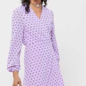 VEDA Urban Outfitters Exclusive Printed Midi Wrap Dress - Small